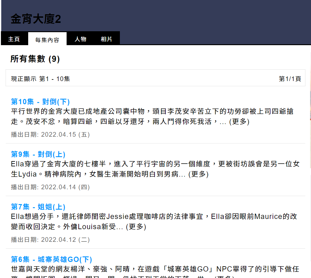 《金宵大廈2》第八集劇情完全找不到。