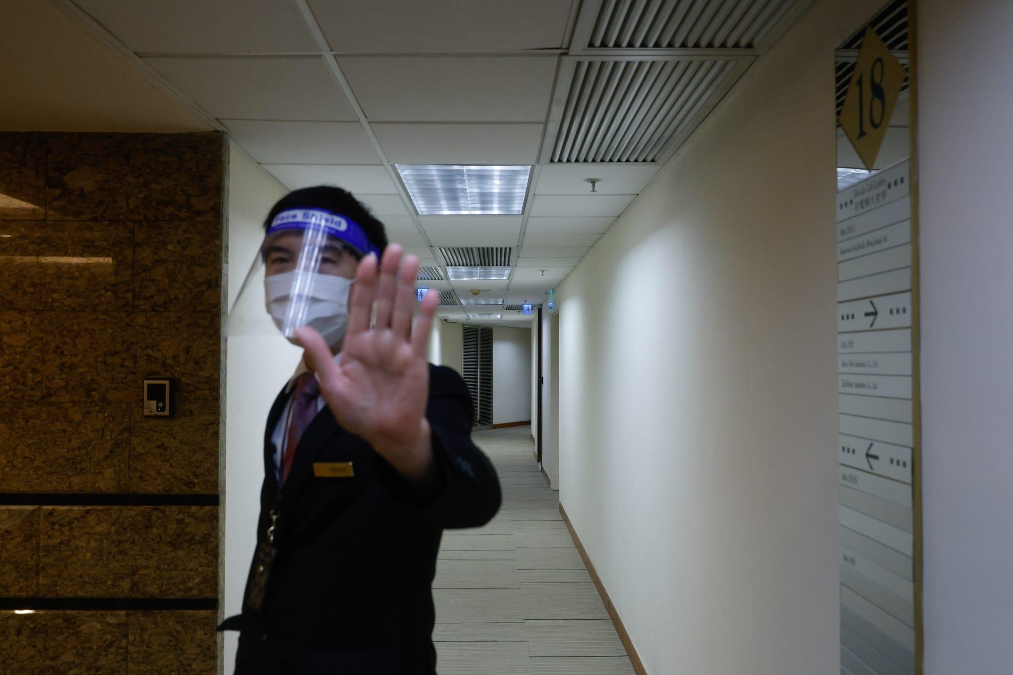 李家超的競選辦初步設在中環廣場。(蘇文傑攝)