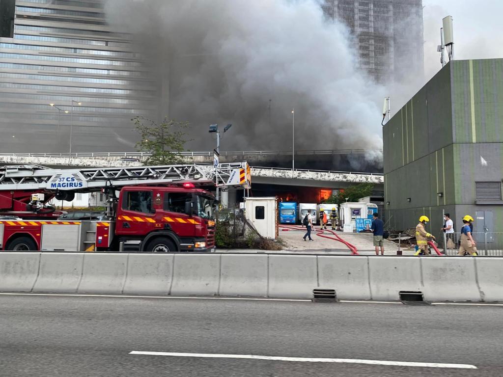 荃灣海角街地盤三級火。