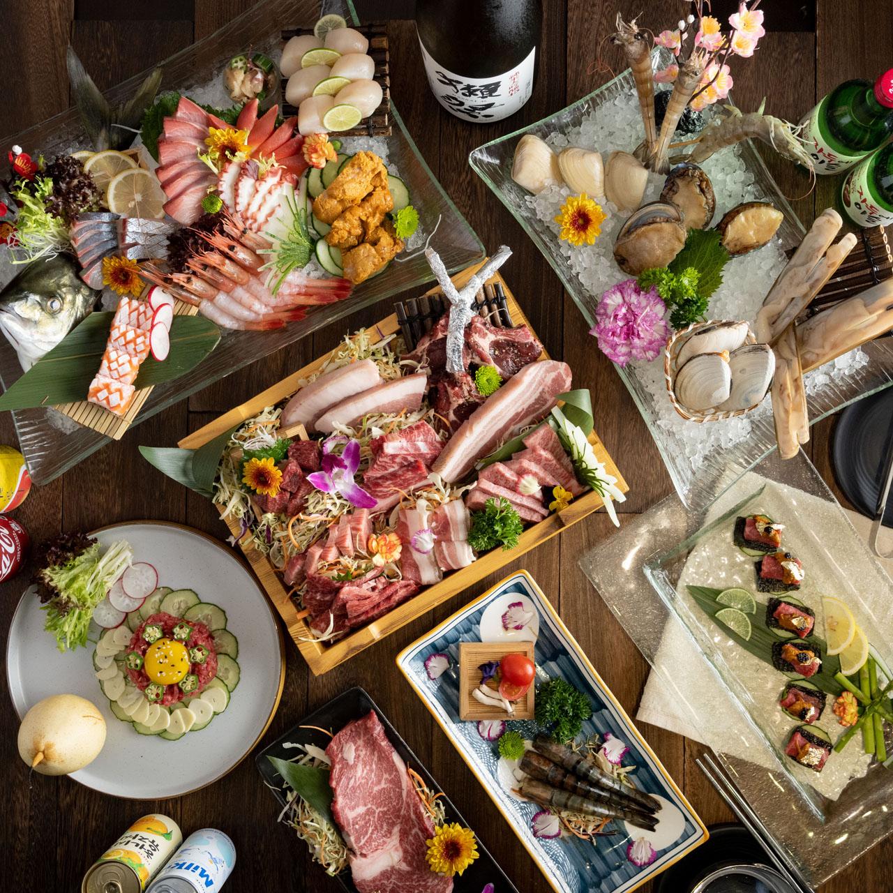 韓牛牧場推出120分鐘放題,包括牛皇&豬后盛、豬后盛、世子牛盛。