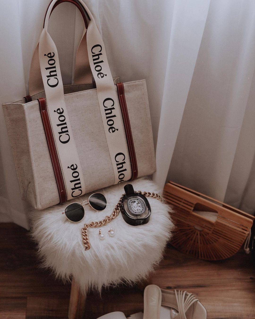 Chloe MEDIUM WOODY TOTE BAG (instagram @thatsosophia)