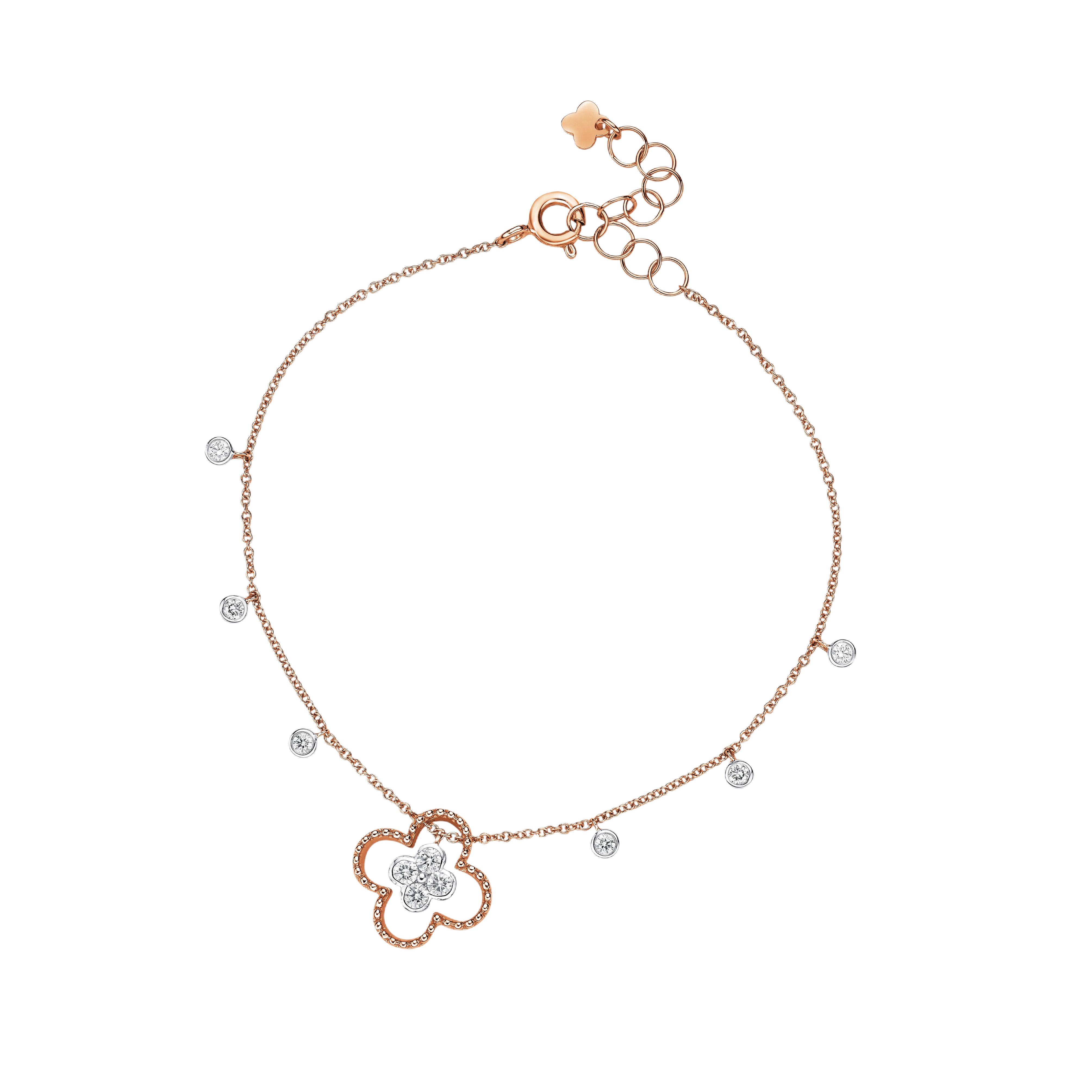 太子珠寶「18K玫瑰色黃金鑽石手鏈」