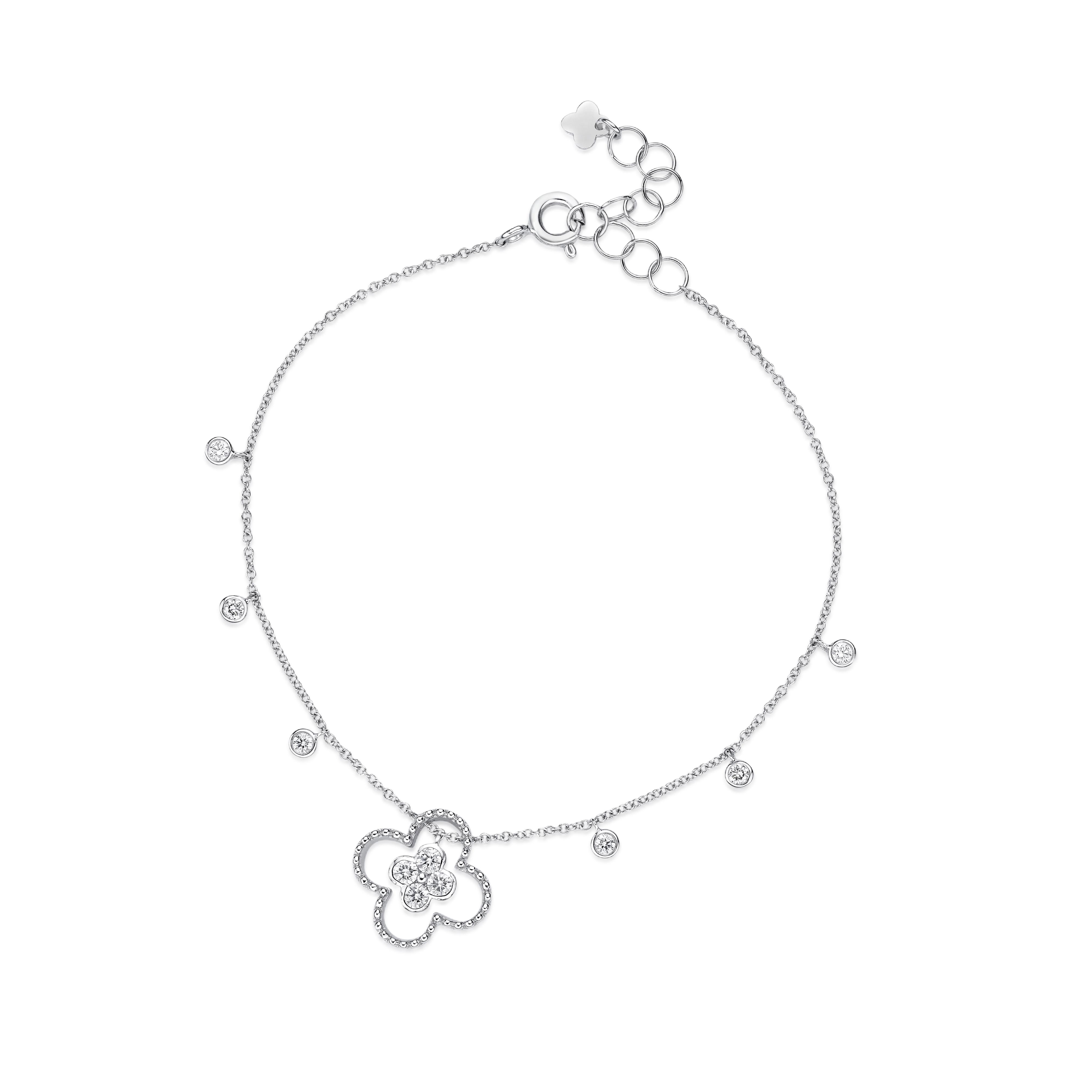 太子珠寶「18K白色黃金鑽石手鏈」