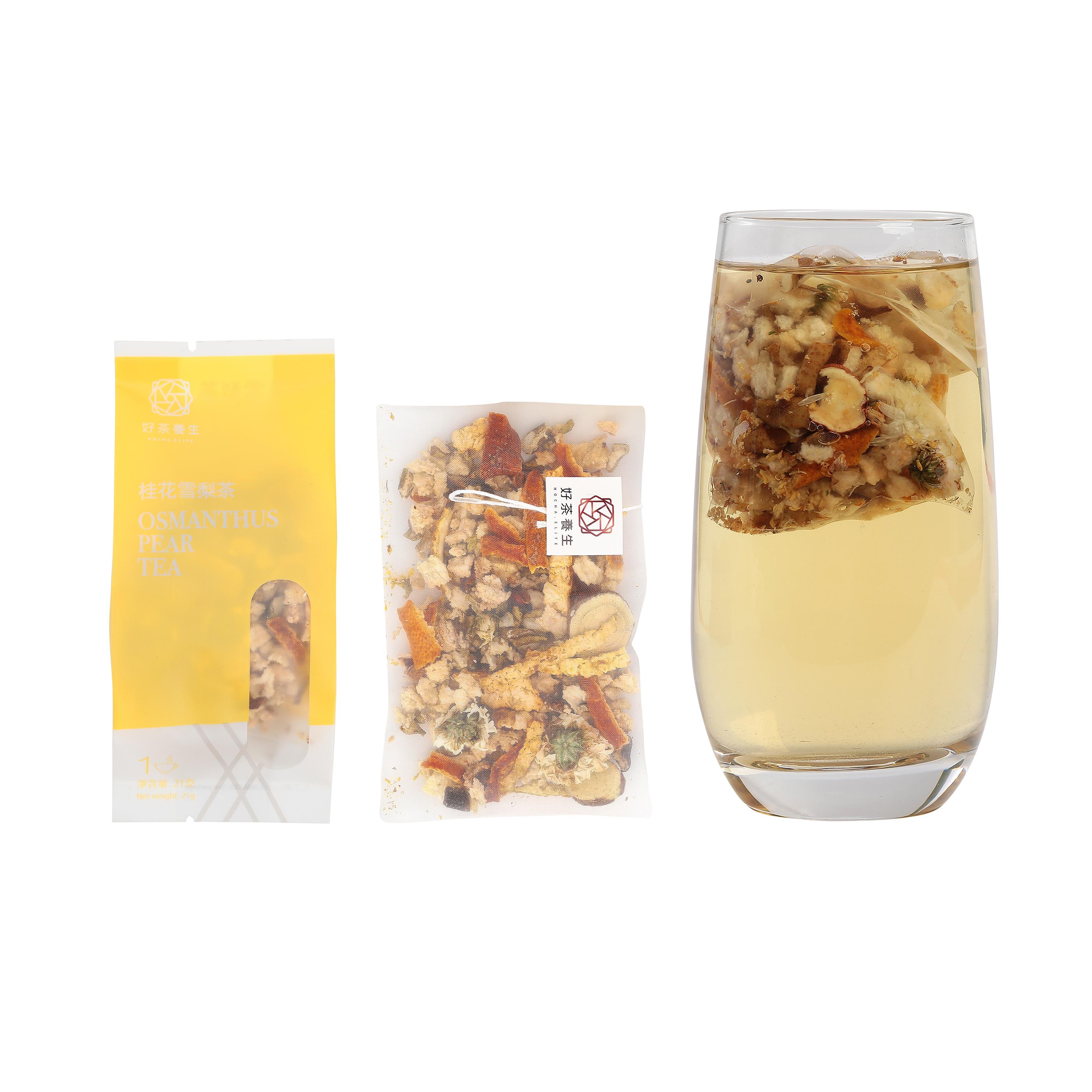 桂花雪梨茶功效:清熱潤肺、止咳化痰、清新口氣、理氣和中、養陰生津、利咽喉