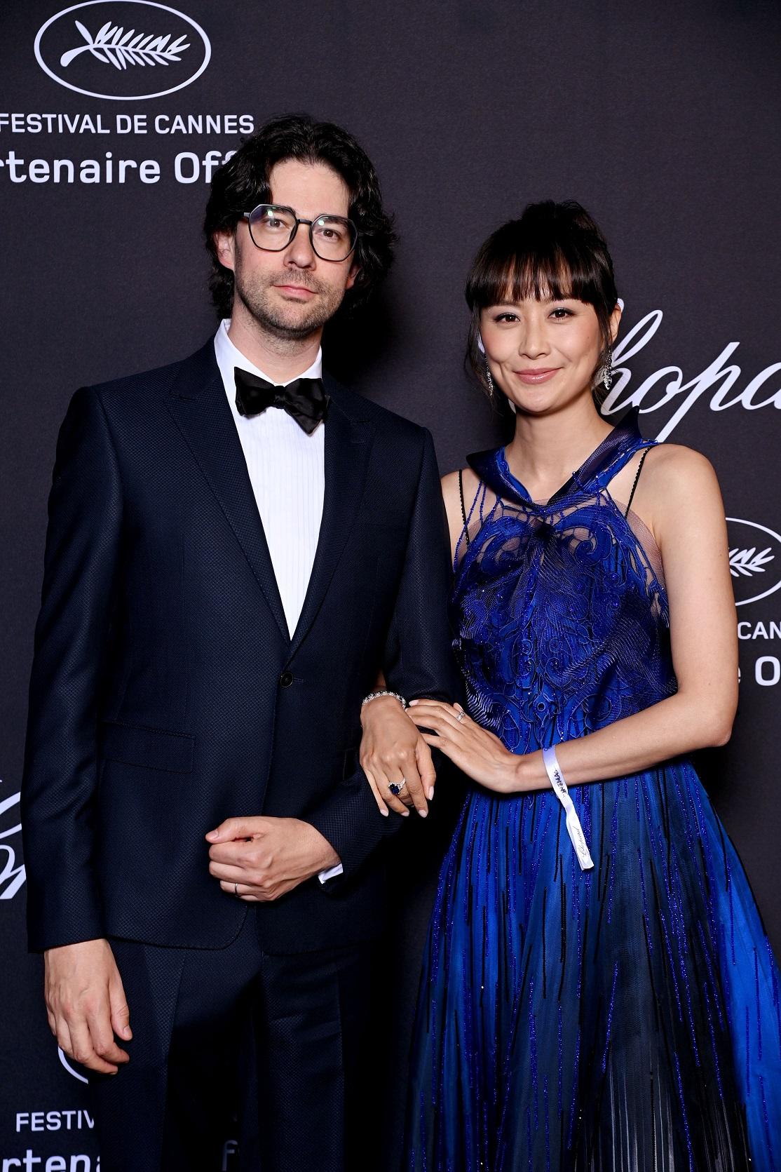 陳法拉與丈夫Emmanuel出席贊助商Chopard晚宴。