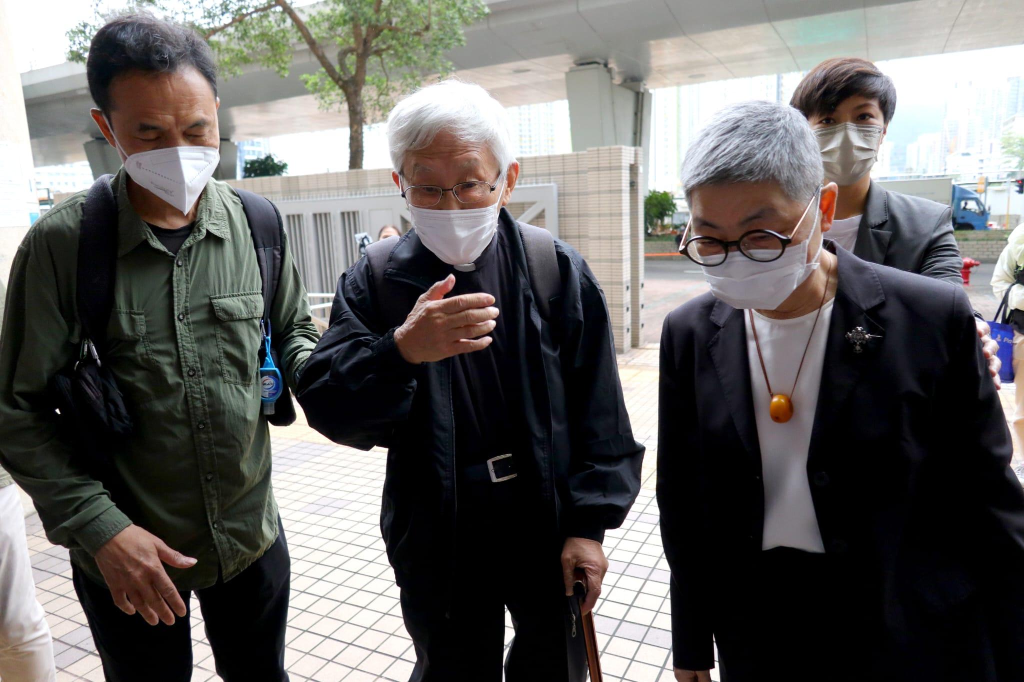 612基金案件,陳日君、吳靄儀及何韻詩等今日在西九龍裁判法院提堂。(鍾式明攝)