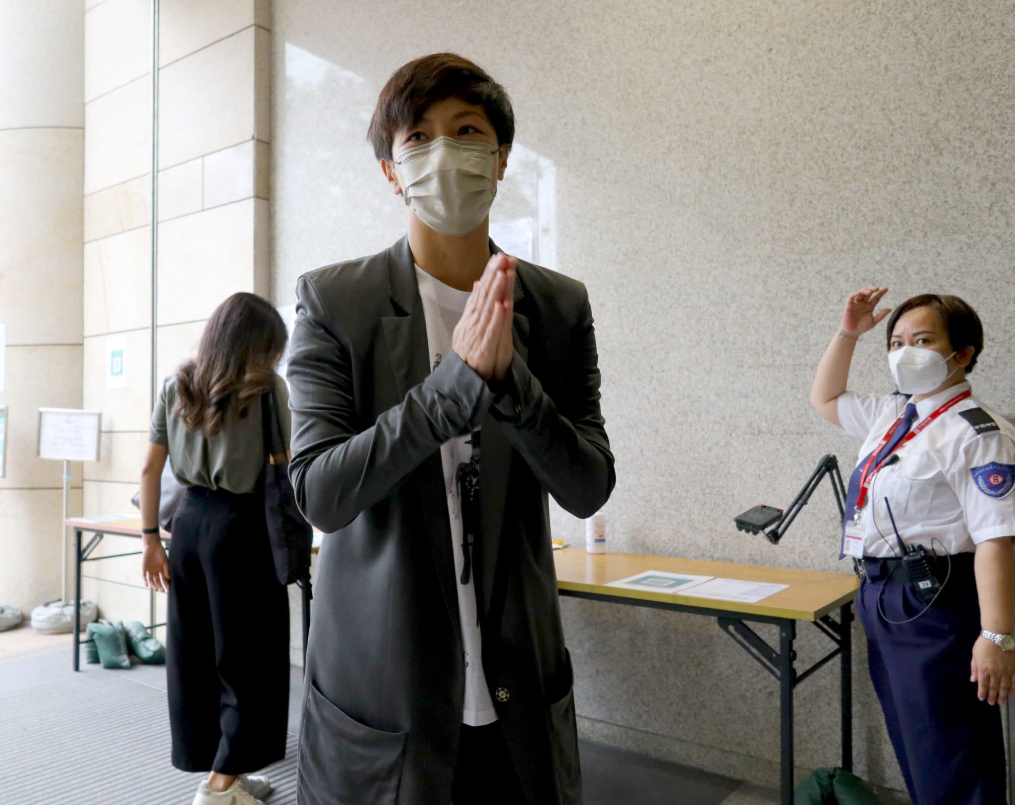 612基金案件,陳日君、吳靄儀及何韻詩等今日在西九龍裁判法院提堂。(鍾式明攝)