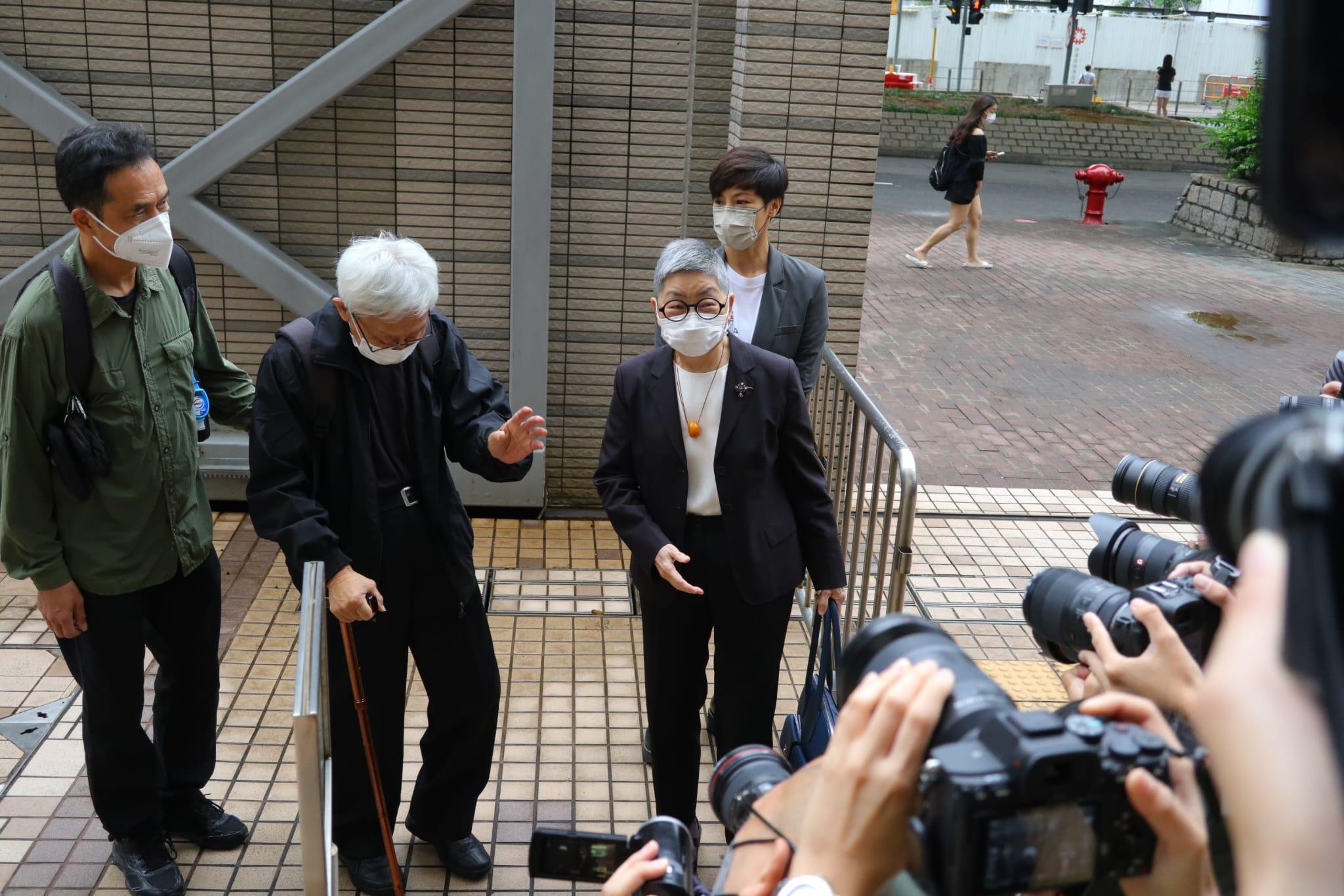 612基金案件,陳日君、吳靄儀及何韻詩等否認控罪。(鍾式明攝)