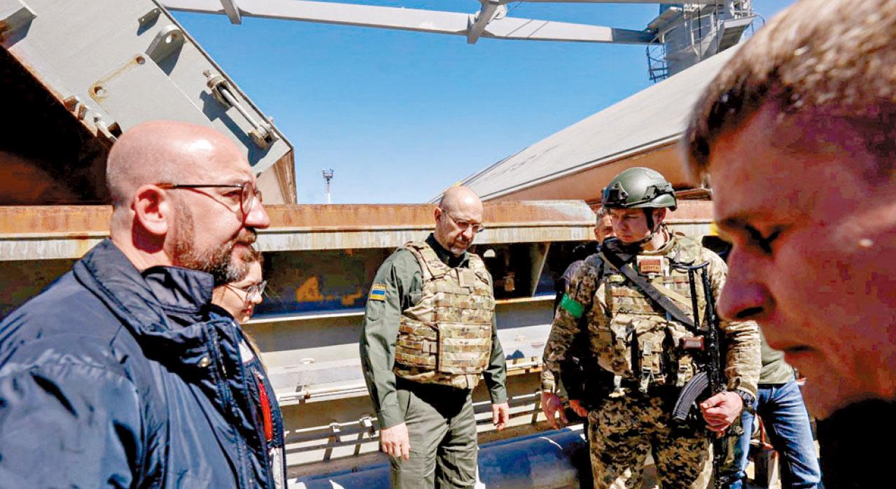 突訪烏國|歐洲理事會主席躲防空洞 俄猛轟黑海港口敖德薩