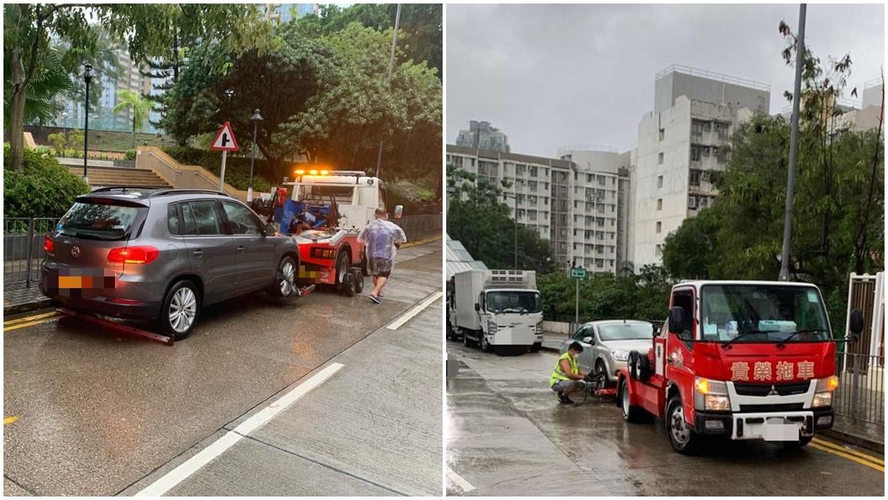 警方九龍區打擊違泊發逾2400張牛肉乾,拖走18輛車。(警方圖片)