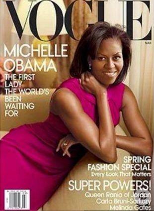 奧巴馬夫人米歇爾登《Vogue》封面。(網上圖片)