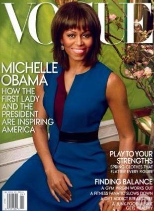 奧巴馬夫人米歇爾登《Vogue》封面。(網上圖片)