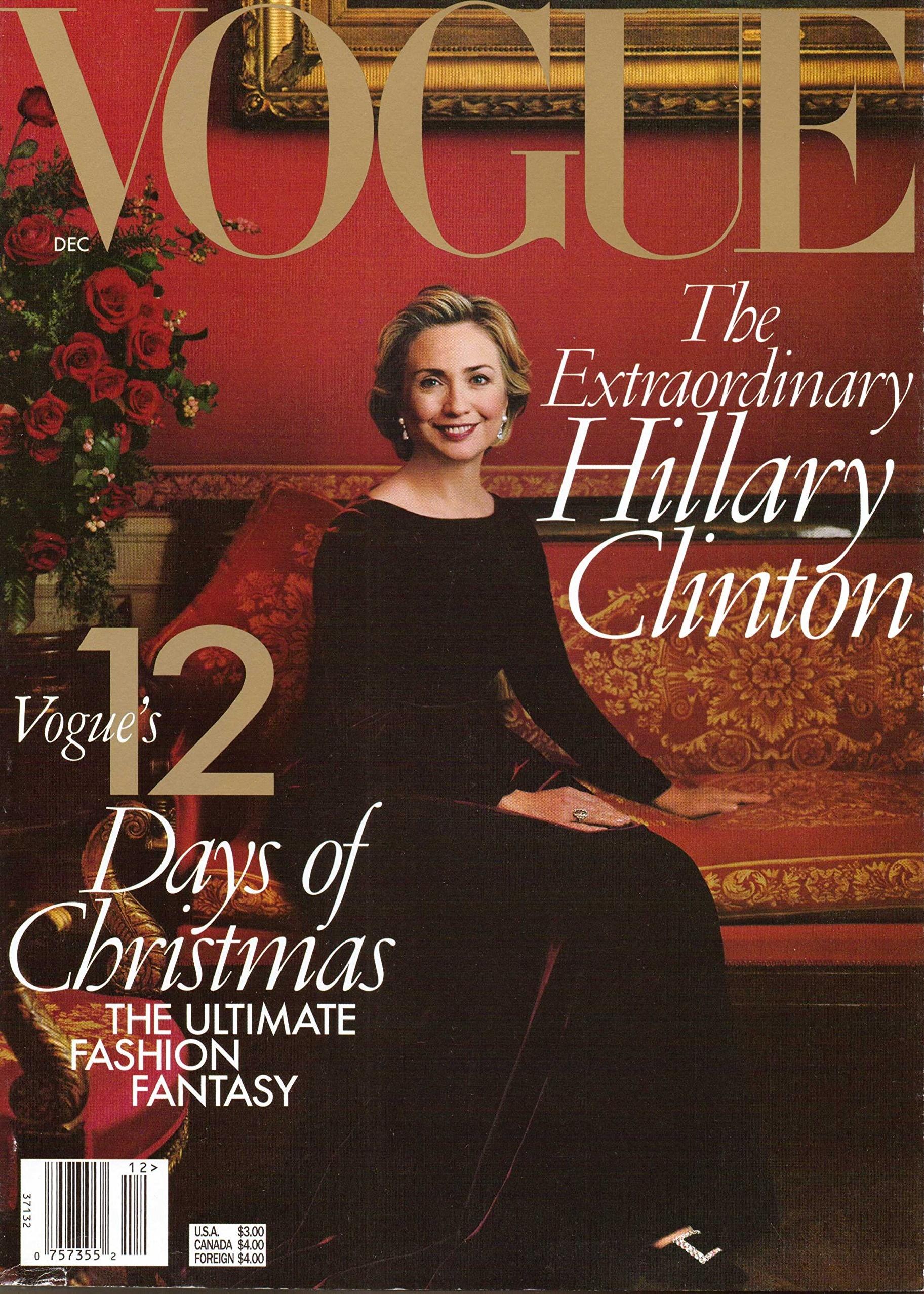 克林頓夫人希拉莉登《Vogue》封面。(網上圖片)