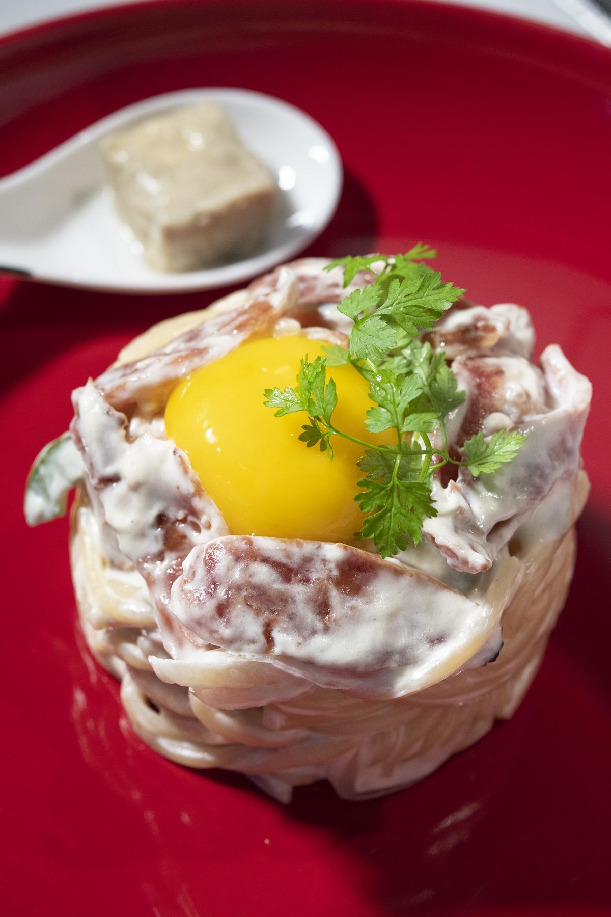 椒絲腐乳卡邦尼意粉($138)