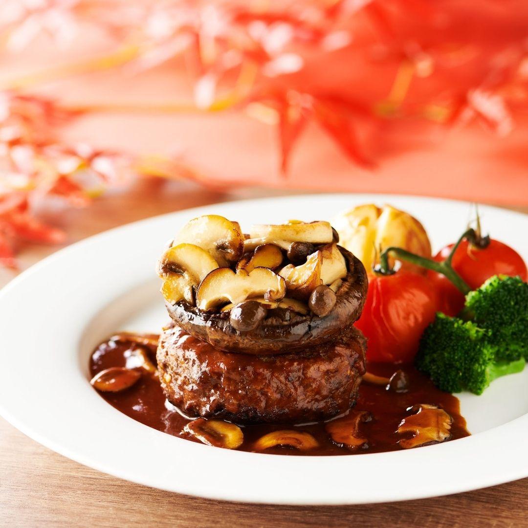 秋日限定大蘑菇和牛漢堡扒