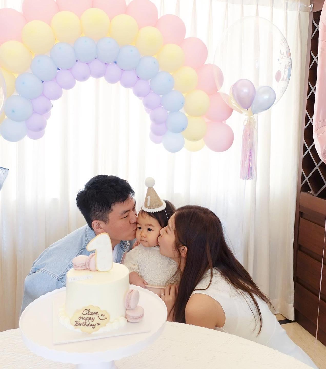 余香凝與老公Tim吻賀壽星女。