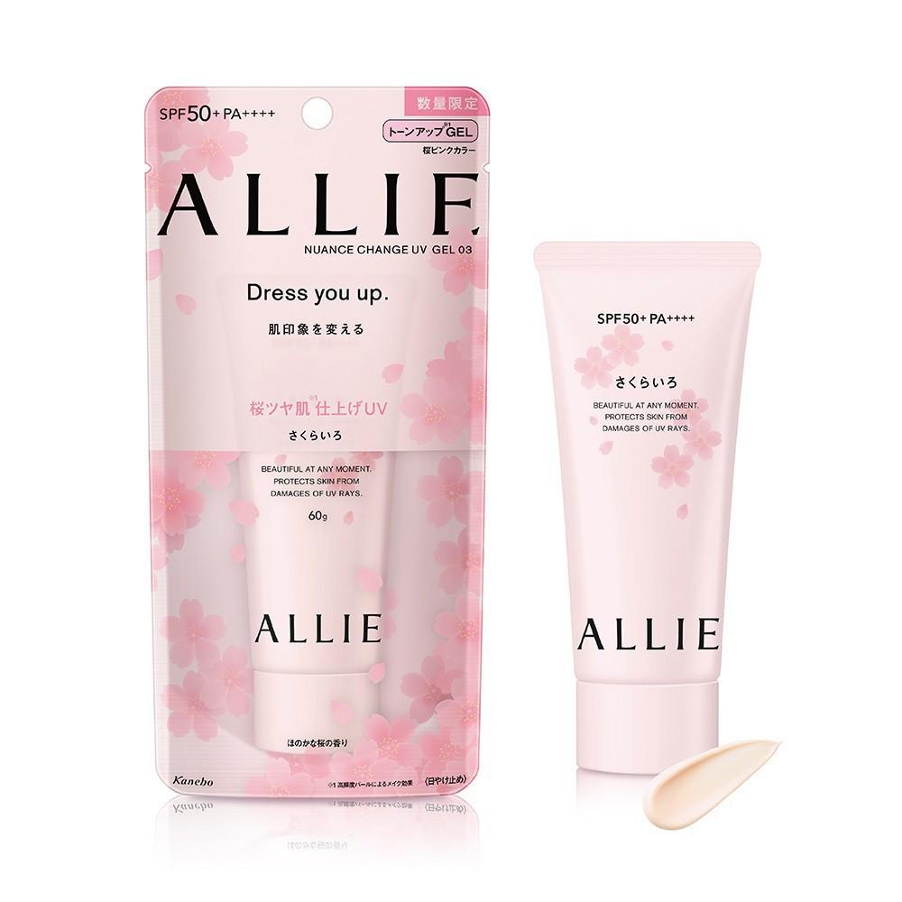 Kanebo ALLIE 燦爛光澤肌UV防曬水凝乳(粉肌櫻香)SPF50+・PA++++(防曬部門第3位) $149 網友評價:延展性不錯,輕輕一推就可以把它推勻了,而且質感完全不黏笠。推勻全面後,我覺得膚色有點紅潤和明亮了,所以當我不化妝的日子,我只搽它,皮膚也會有點白裡透紅,好像很好氣色似的。