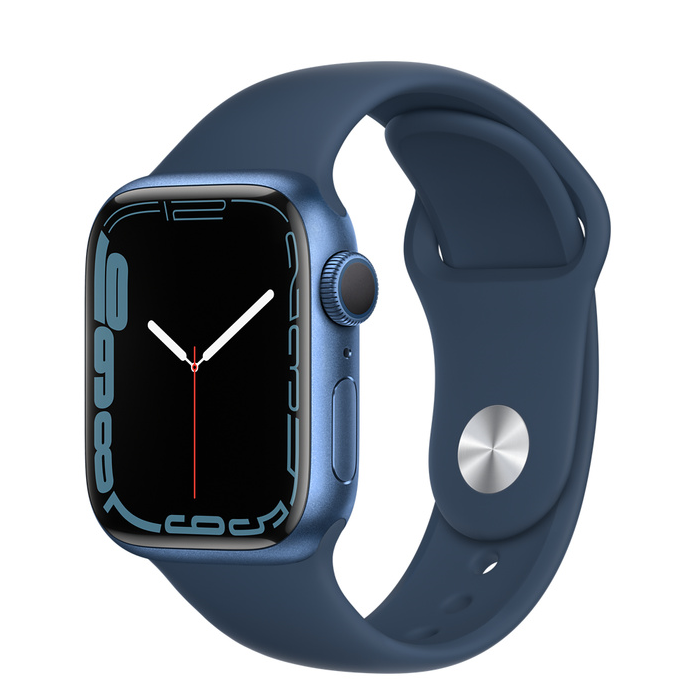 Apple Watch Series 7智能手錶GPS 41mm藍鋁錶穀深邃藍色運動錶帶