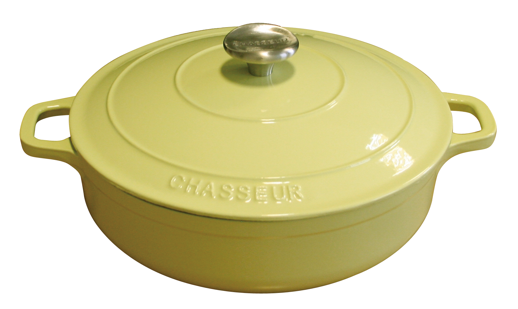 CHASSSEUR法國琺瑯鑄鐵鍋具1.8L雙耳扁身圓形鍋