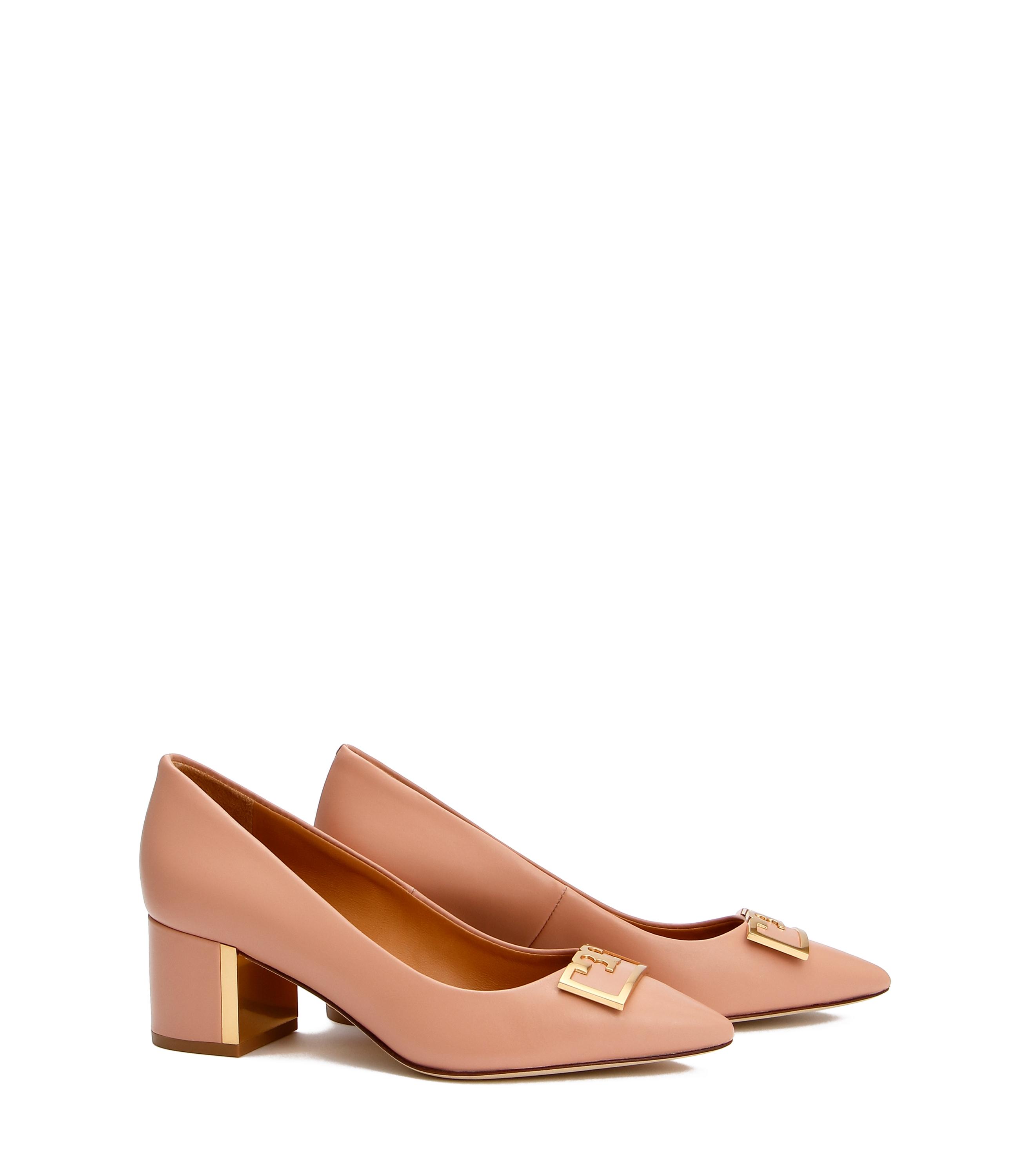 Tory Burch粉紅皮革粗跟高跟鞋 優惠價:HK$1,200