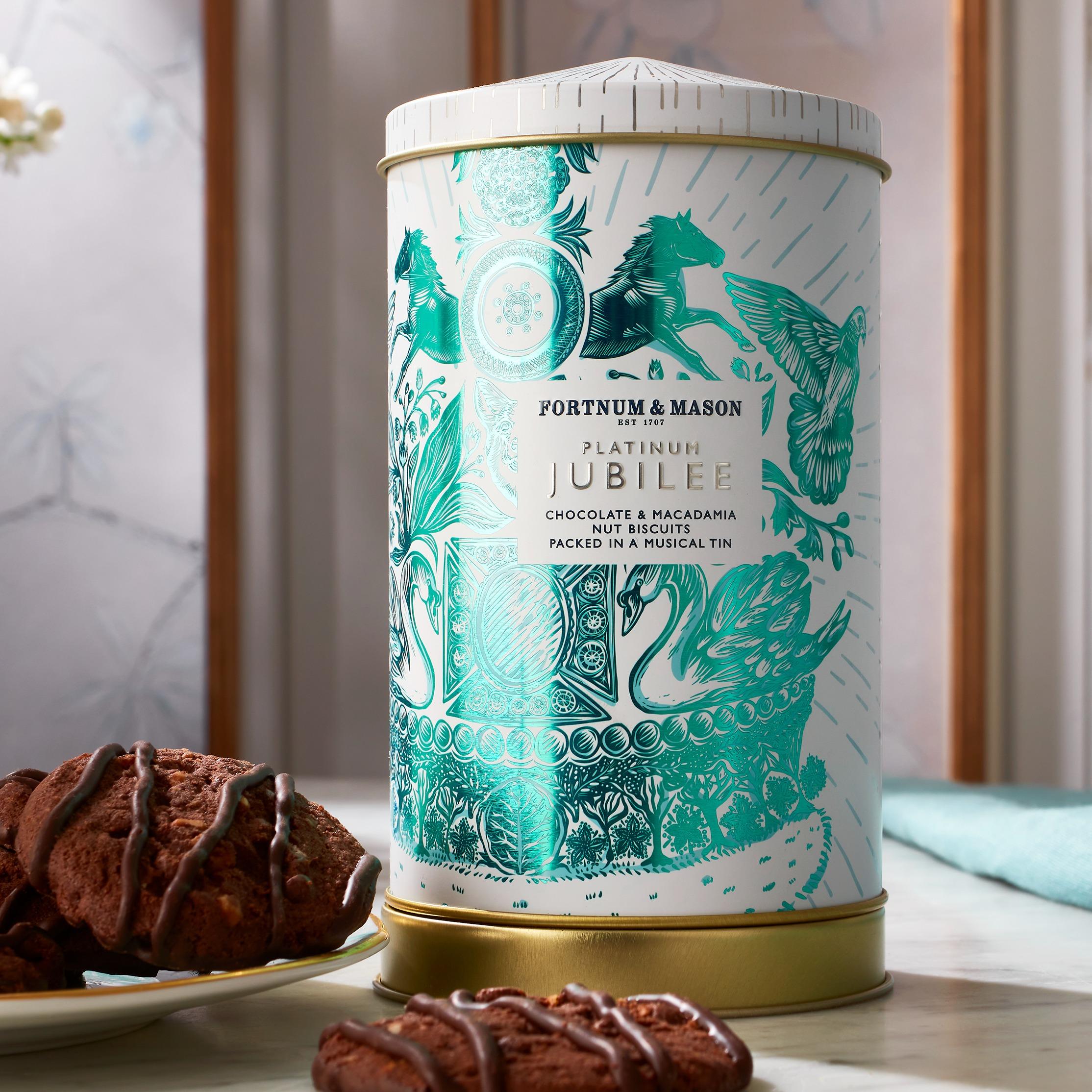 Fortnum’s Platinum Jubilee Mini Musical Biscuit Tin $258