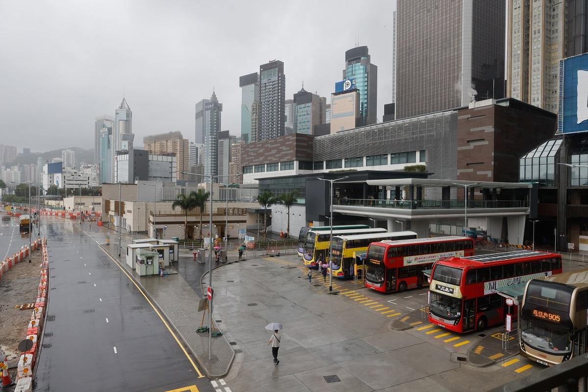 會展站公共運輸交匯處位於舊灣仔碼頭巴士總站原址。(資料圖片/蘇文傑攝)