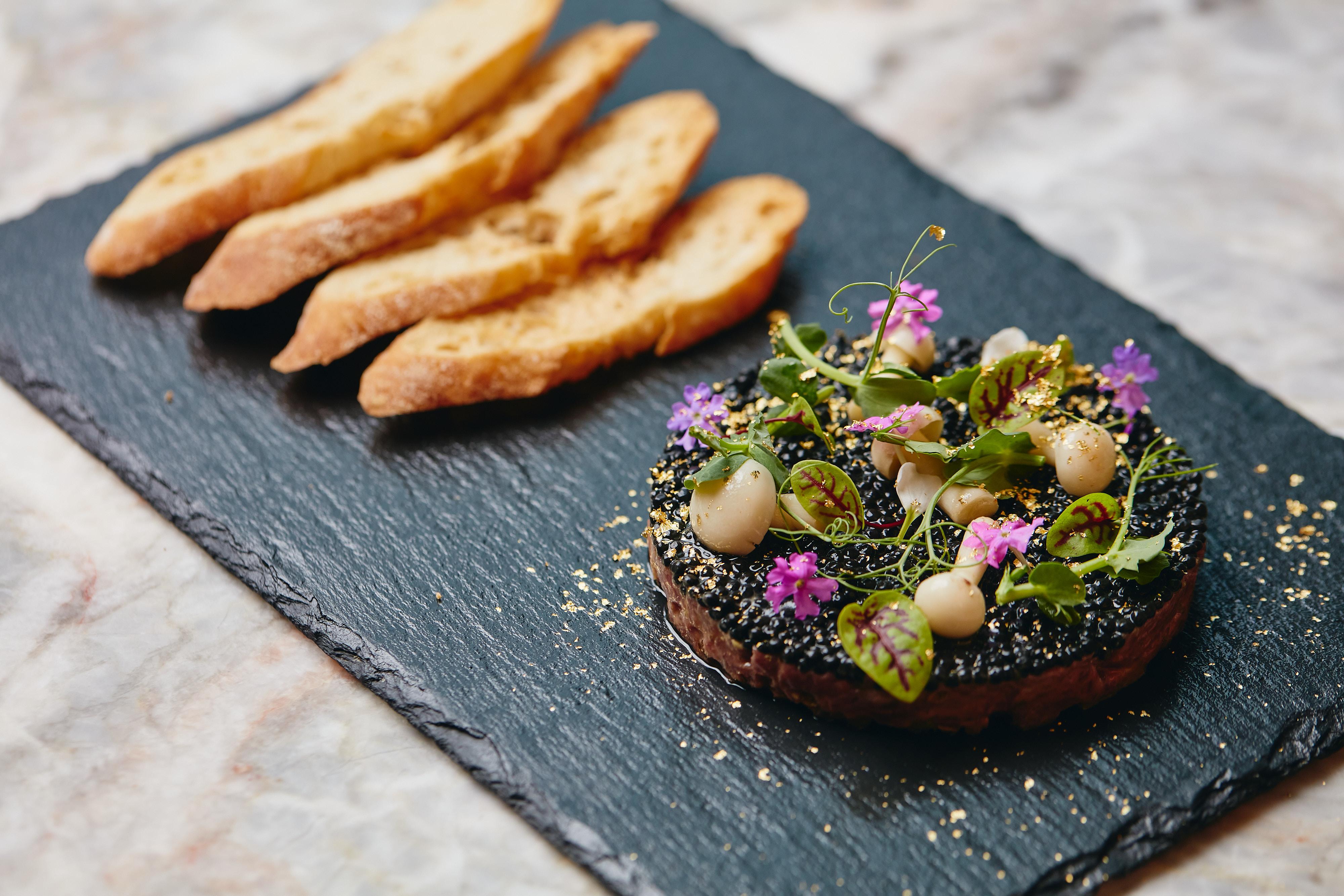 La Rambla Steak Tartare with Avruga Caviar and “Gold Touch”