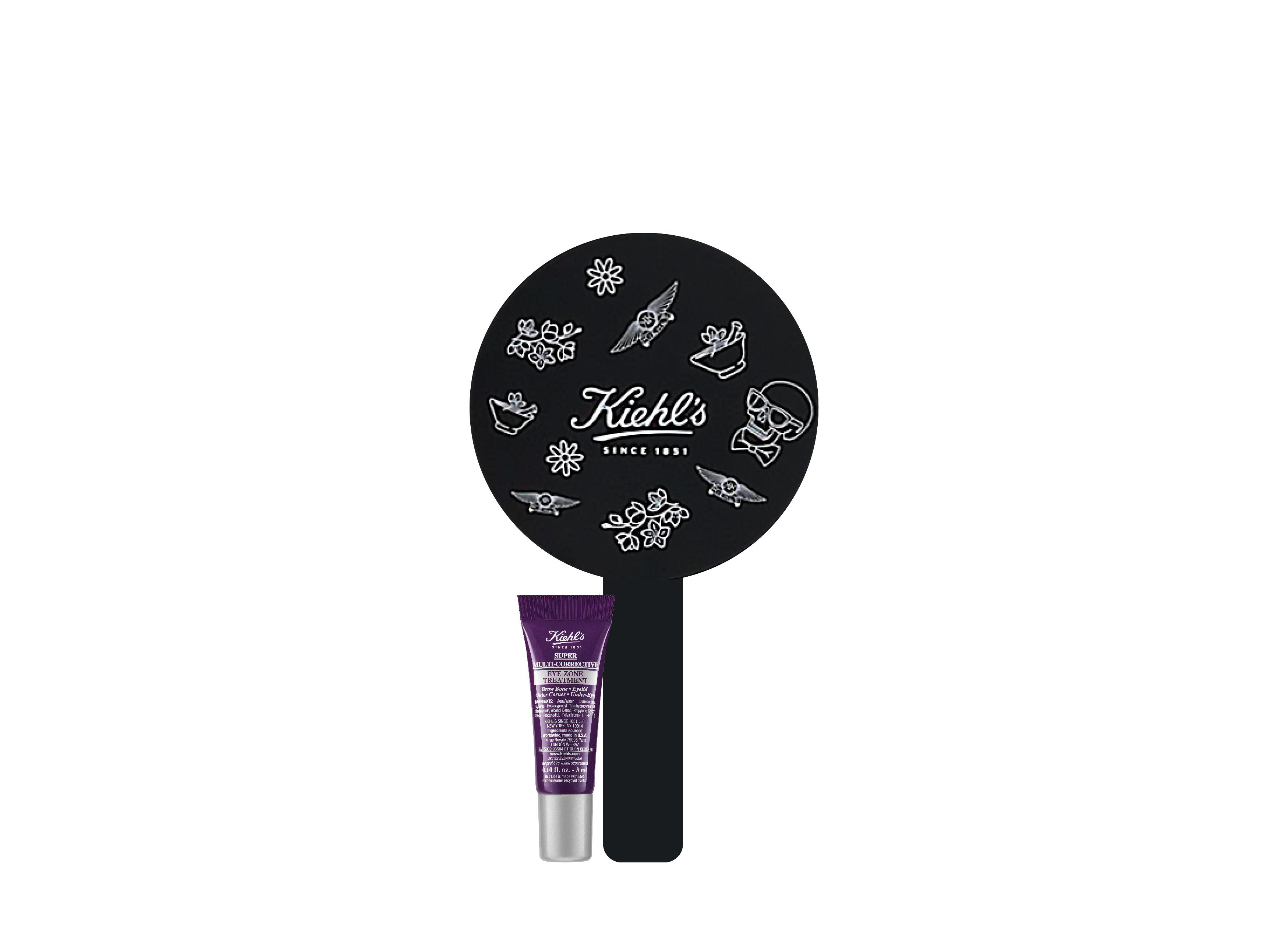 凡於 Kiehl’s任何專門店或官方網店購買任何正價產品,即可獲極緻煥活全效眼霜旅行試用裝(3ml),及Kiehl's 黑色手拿鏡乙個。