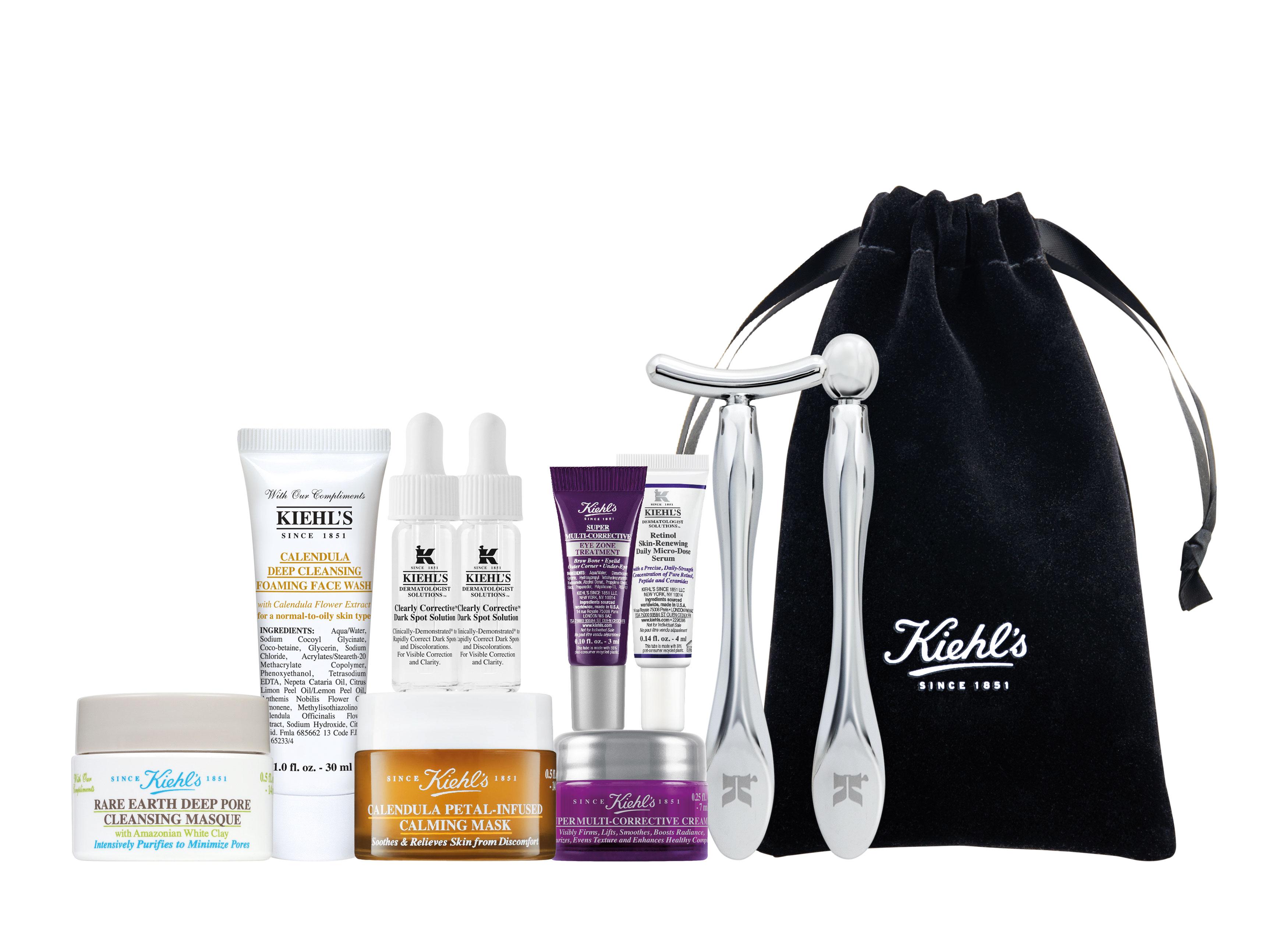 凡於 Kiehl’s官方網店購物滿$1,380,再輸入「LOVEMUM」優惠碼,即可獲塑顏按摩棒組合乙個,及指定旅行試用裝6件。