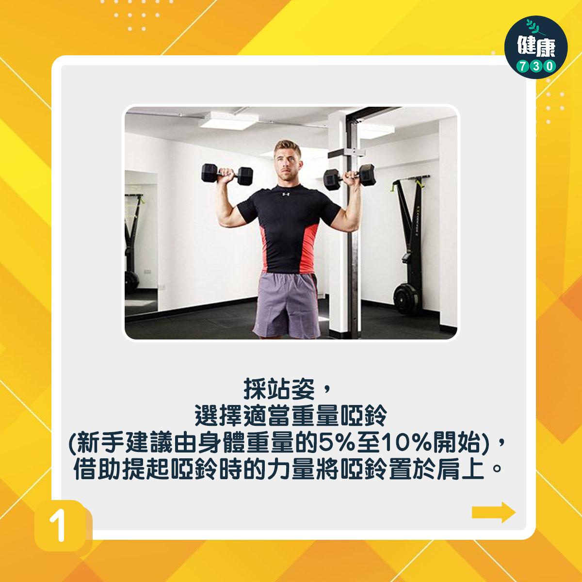 啞鈴訓練|站姿啞鈴肩推