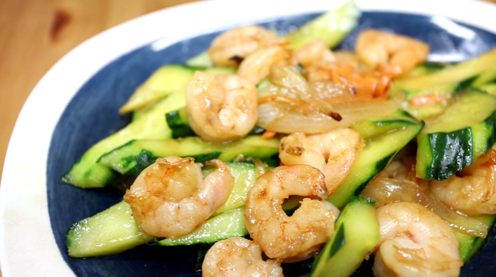 檸檬酸辣汁青瓜炒蝦仁