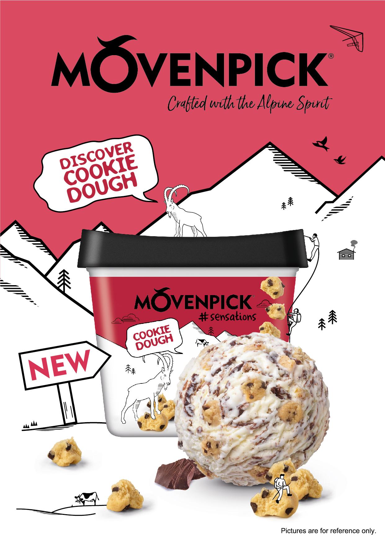 MÖVENPICK® 雪糕精挑推出兩款全新口味:軟曲奇雪糕及冧酒提子雪糕。