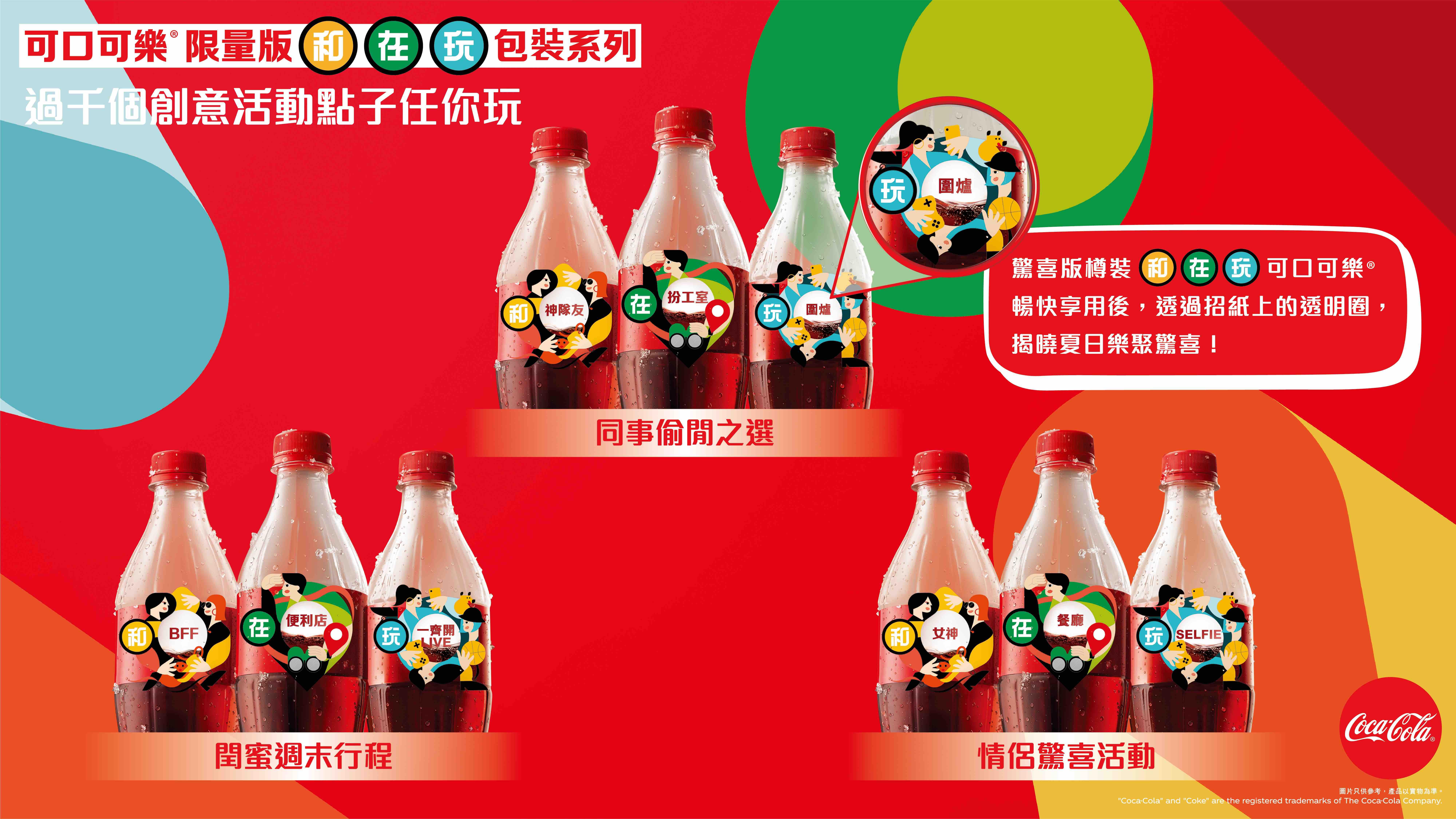 集齊三款不同設計的可口可樂®,即可組合出創意活動點子!