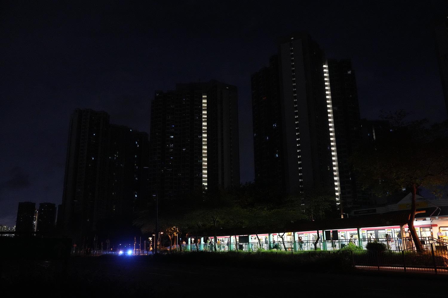 因供電系統故障天水圍區暫停電力供應