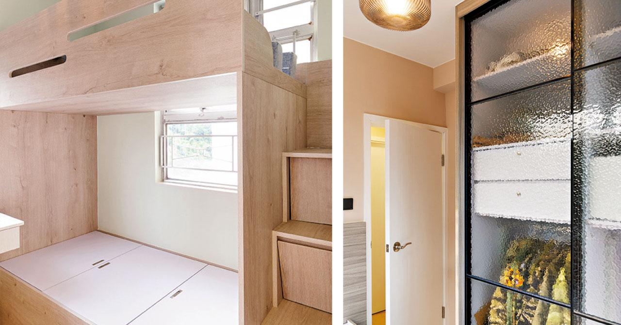 荔灣花園無印風家居 一家四口400呎安樂窩 靠地台床碌架床慳位