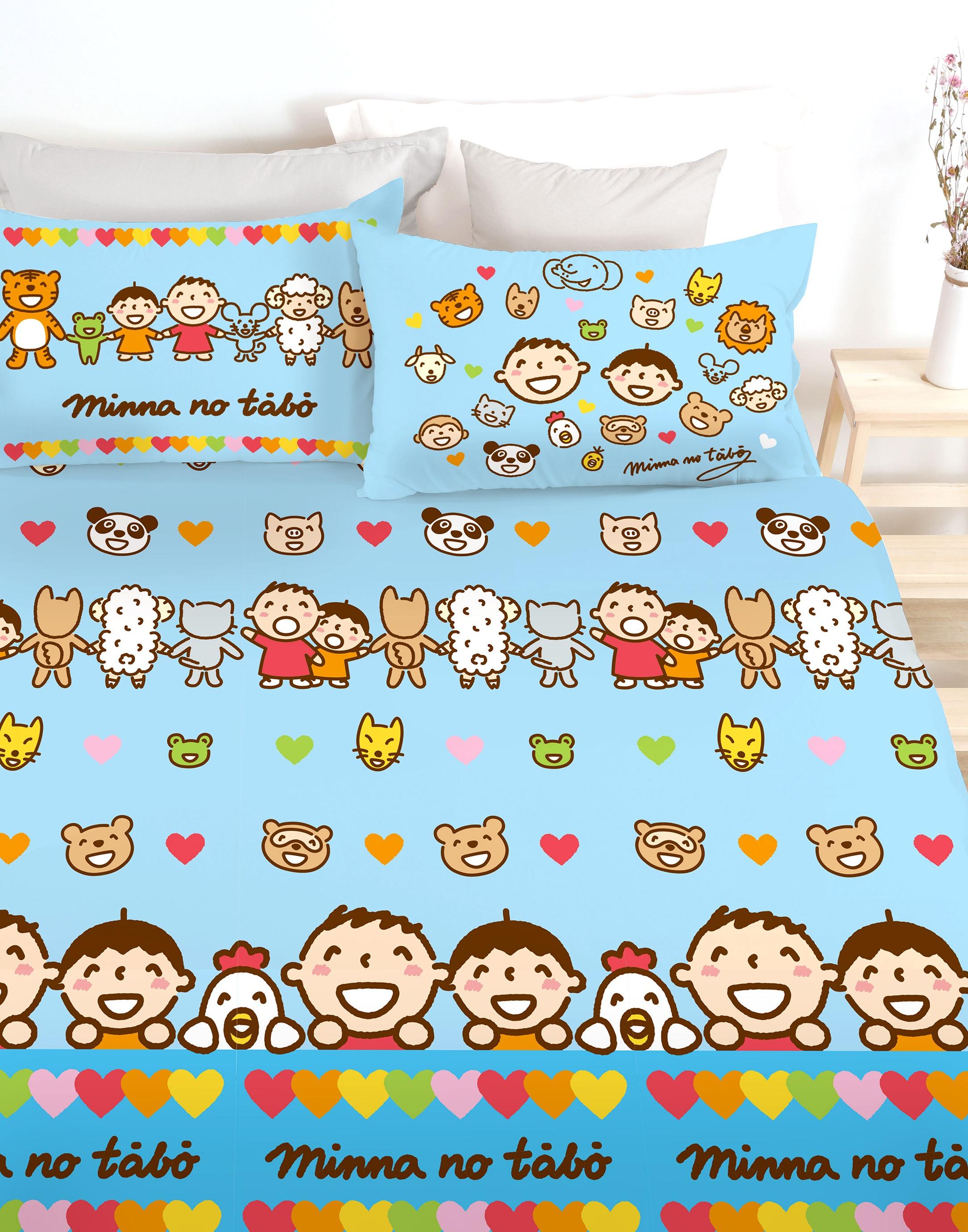 大口仔全棉活印床笠連枕袋 3呎單人/ 4呎半加雙人/ 5呎加大(預購價:$349/ $499/ $569) 雅芳婷Sanrio 全棉活印卡通1150針床品系列,3種不同尺寸適合不同需要。