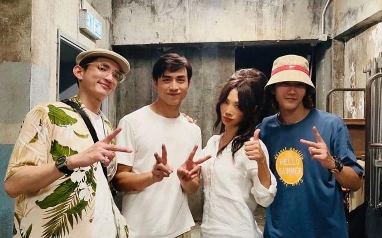 白靈與AK合演電影《七月返歸》,昨日獲Lokman與Alton探班。