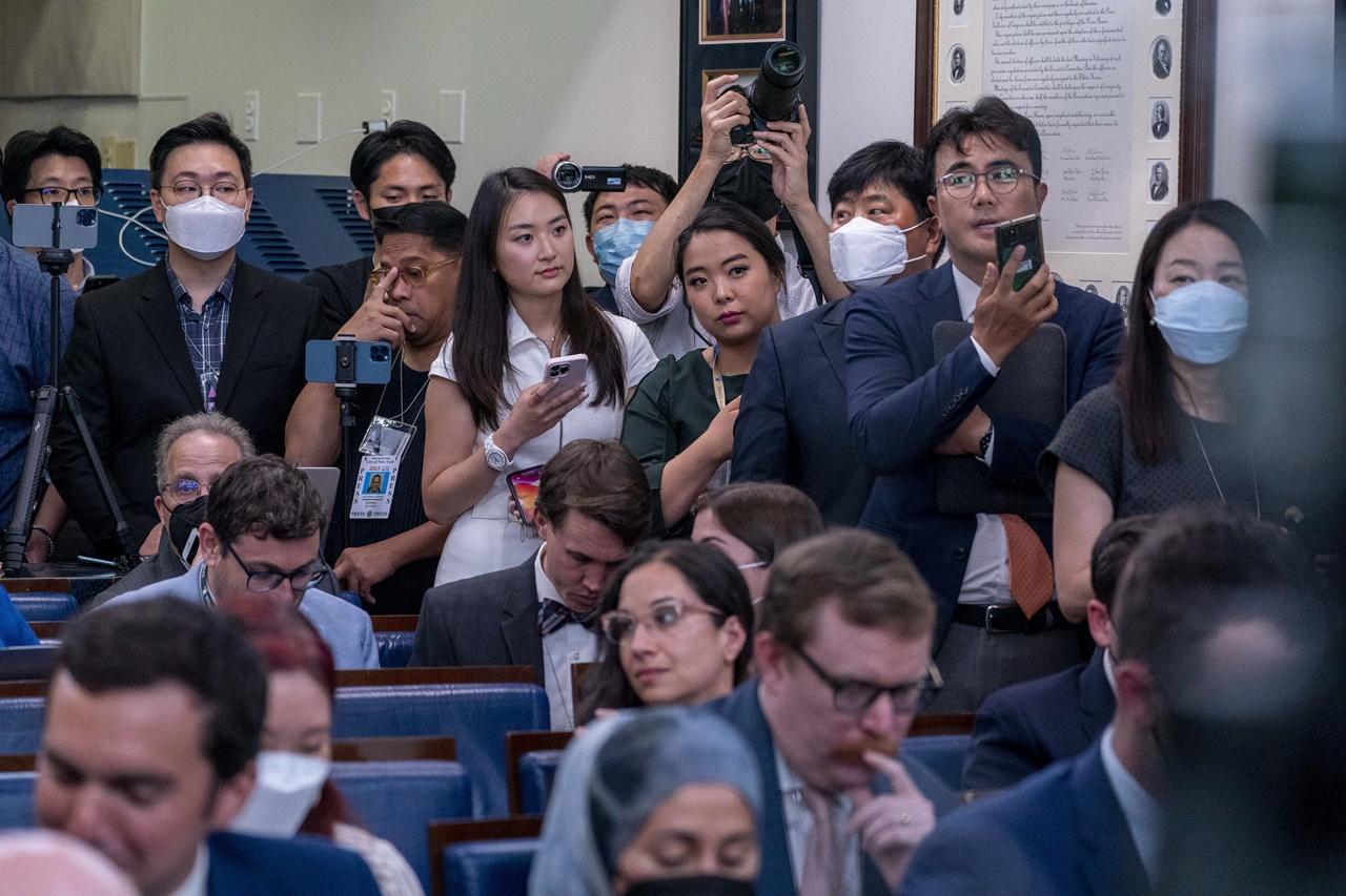 韓媒白宮內喊加油(AP)