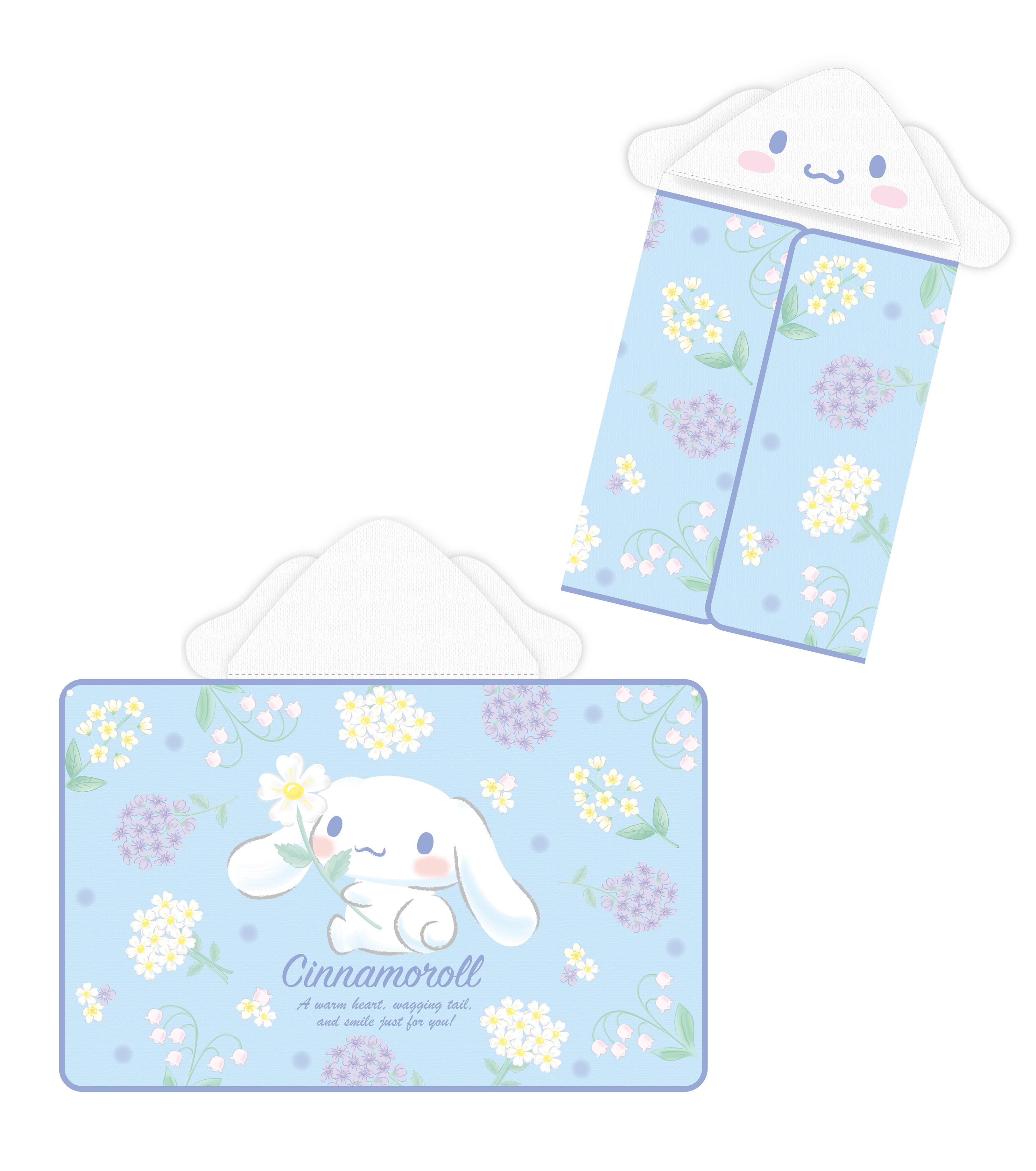 Cinnamoroll/ Kuromi/ Corocorokuririn毛毯(預購價:$199) Sanrio造型毛巾還設計了可愛的卡通頭套,一共3款。寒冷時可披上作毛毯保暖,適合於家中、辦公室等等使用。尺寸為1100x965mm。