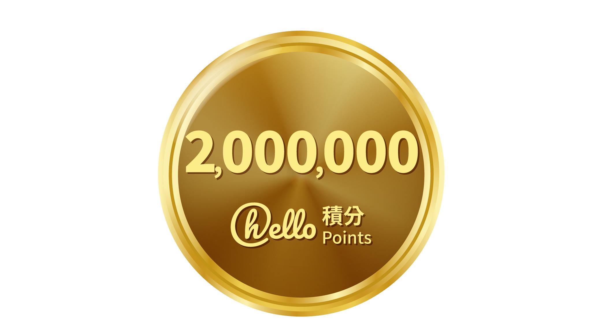 頭獎2,000,000 hello積分