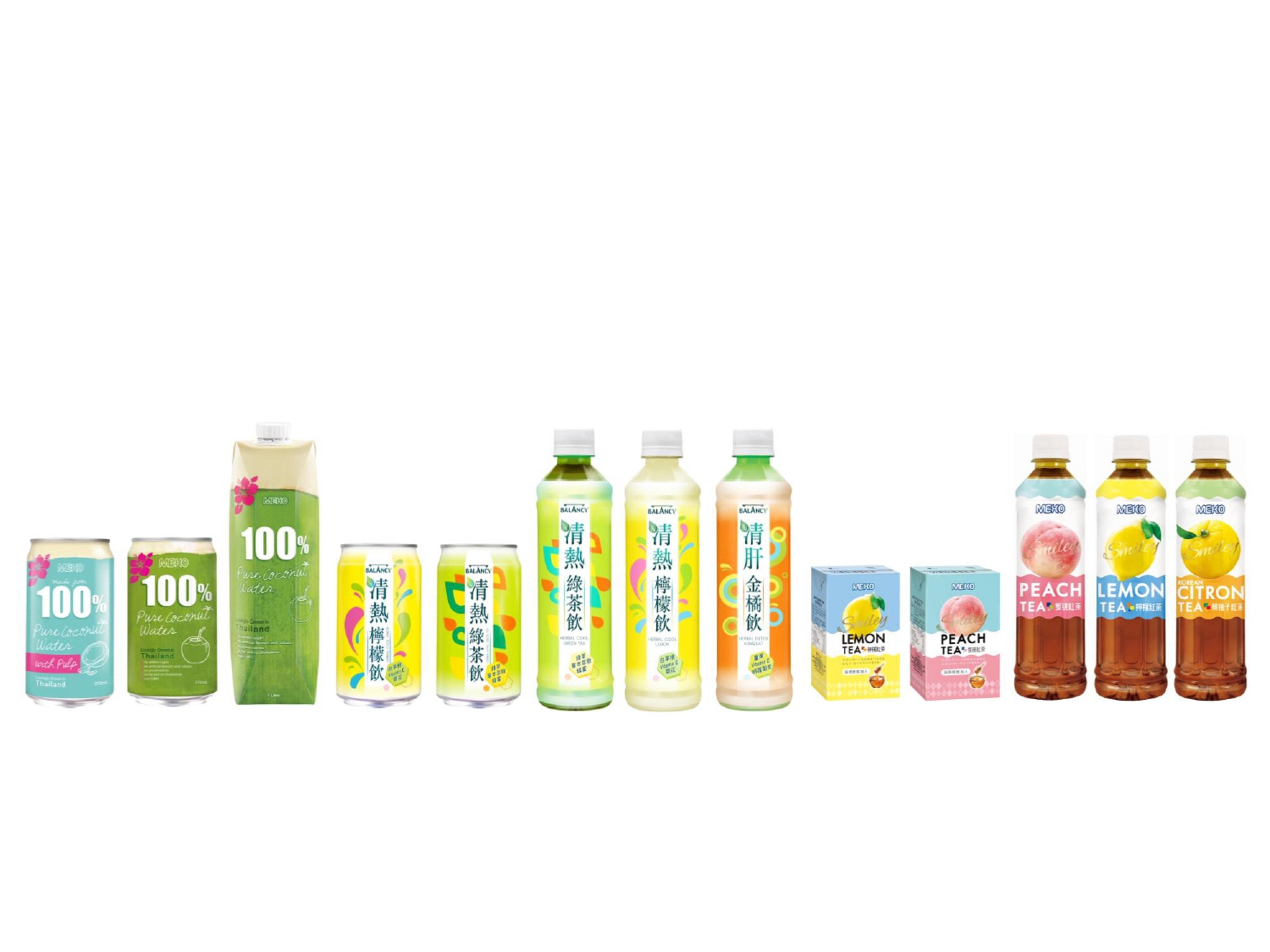 MEKO 100%純椰青水系列、Balancy系列及Smiley果茶系列