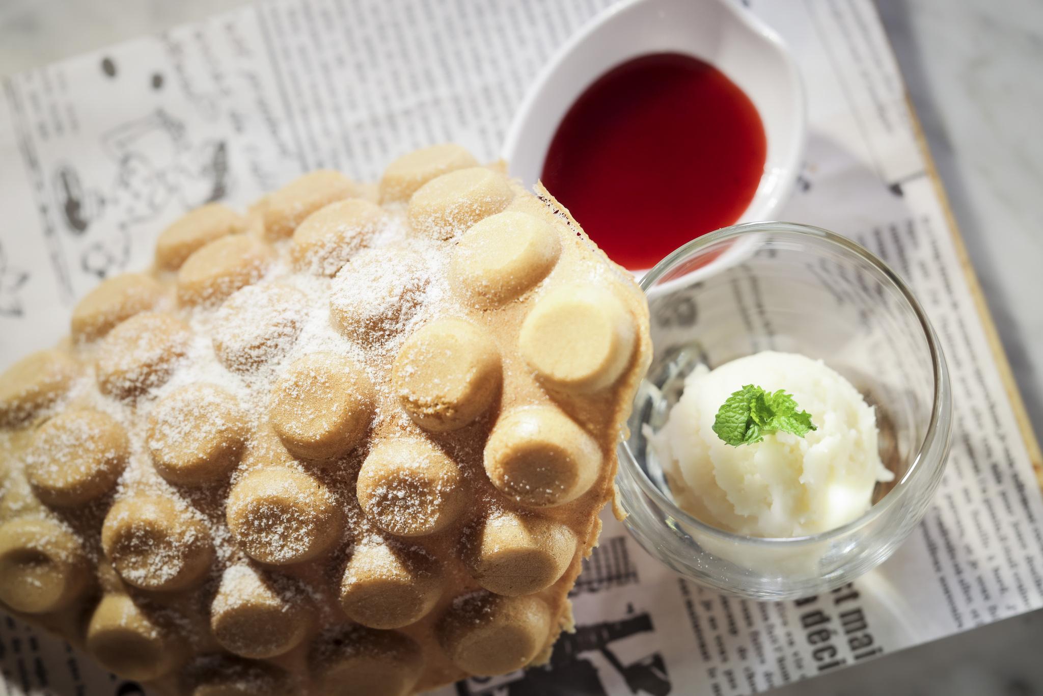 大澳紫貝天葵雞蛋仔配雪糕