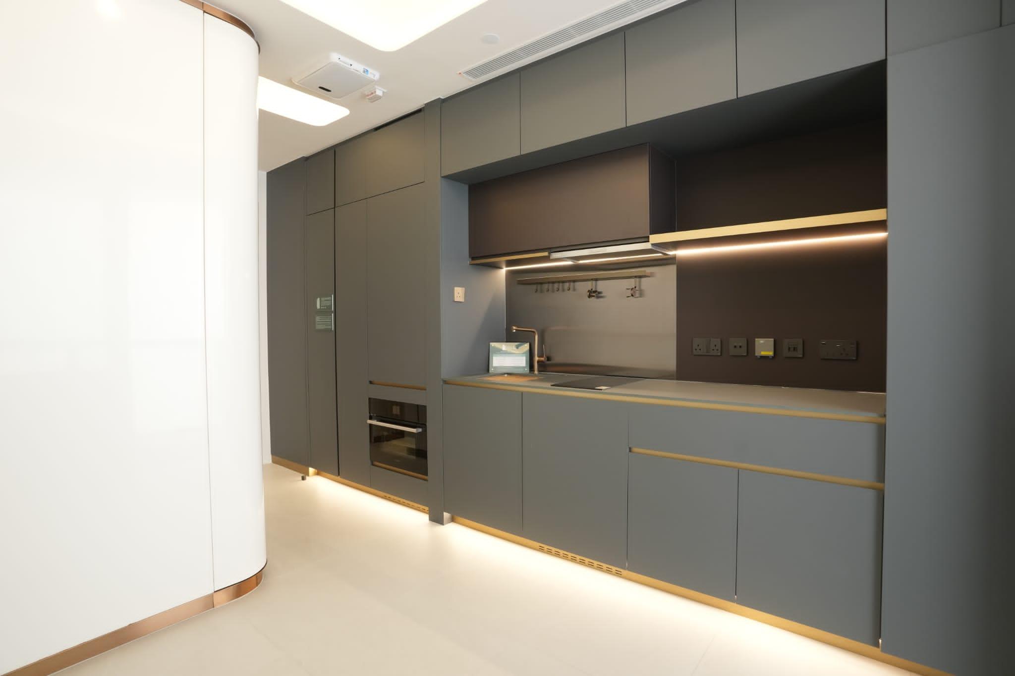 部分單位設有一體式大型組合櫃,增加掛衣及儲物空間,有3種顏色供買家選擇。(陳奕釗攝)