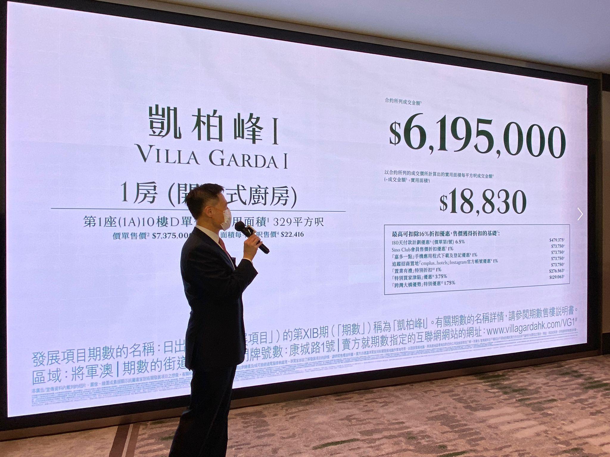 康城新盤|凱柏峰I首推128伙 折實價619萬起 發展商:超級開心價