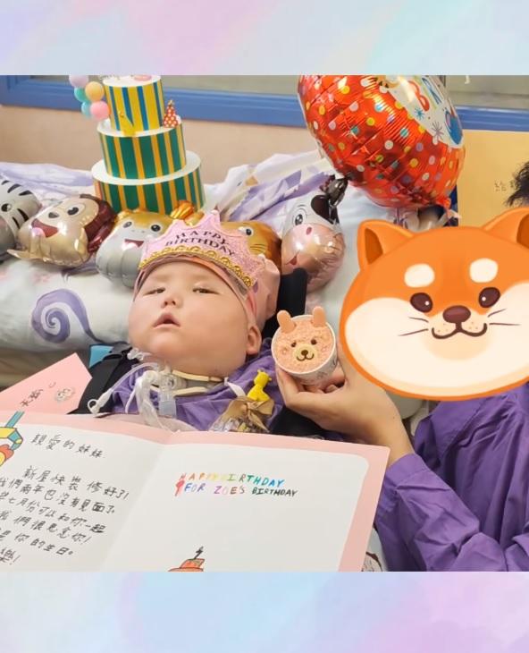 眾人為天瑜準備的熊仔生日小蛋糕