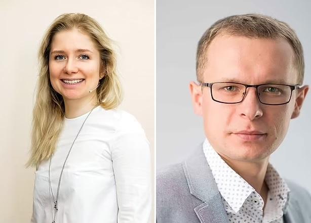 遇難女富商Zoya Kaygorodova(左)與男高管Sergey Kolesnyak(右)。(互聯網)