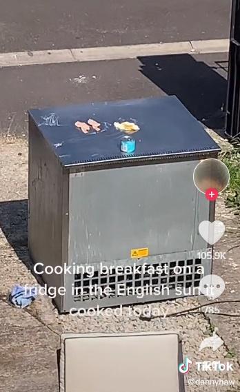 食物在烈日下曝曬約半小時。(TikTok)