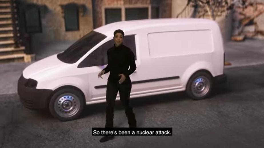 影片中,主持人告訴民眾,如果遭到核武攻擊有三個步驟要做。(YouTube)