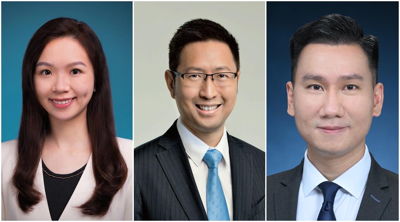 左起:律政司副司長政治助理陳倩雯、文化體育及旅遊局局長政治助理招文亮、運輸及物流局局長政治助理陳閱川。(政府新聞處圖)