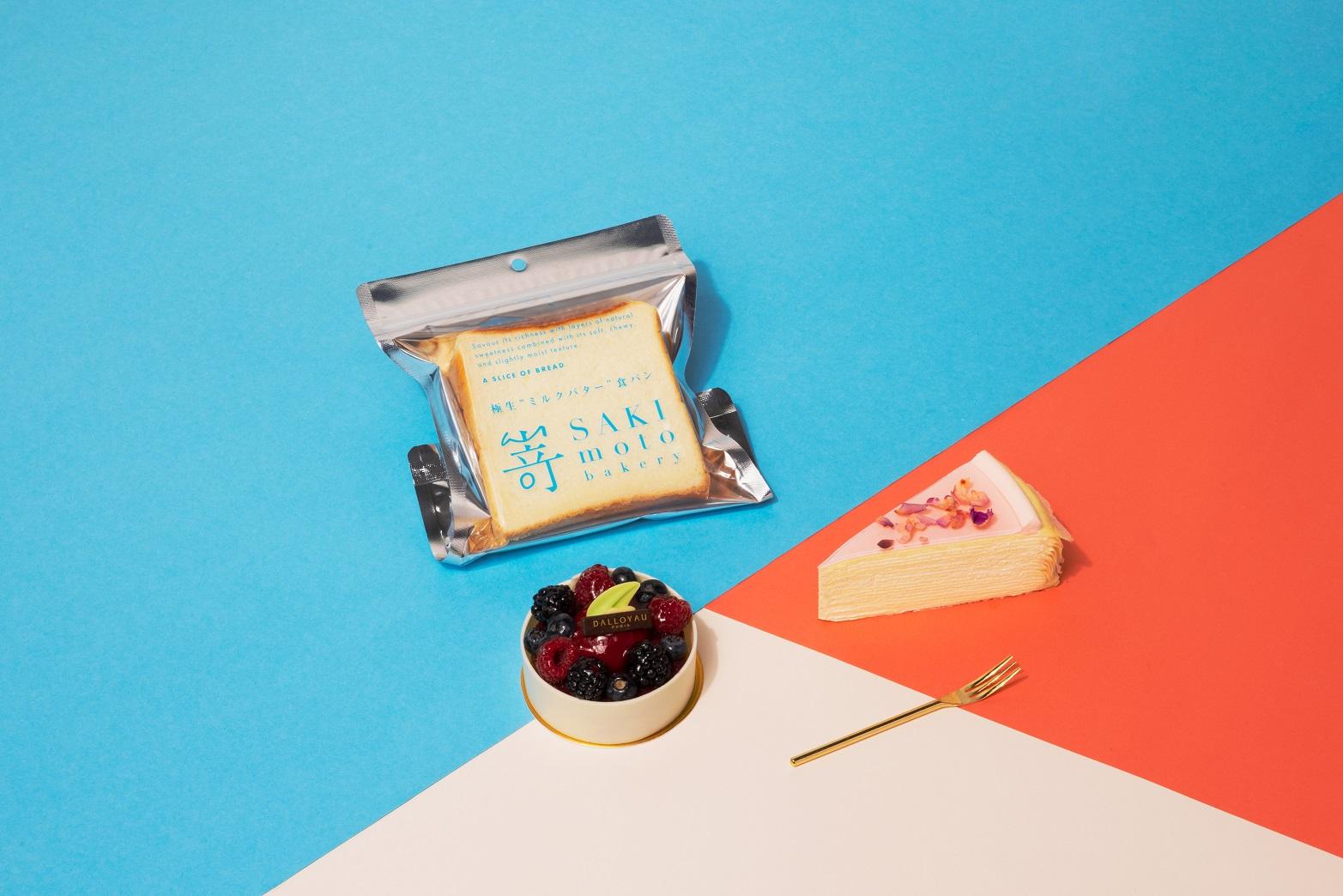 特選甜點組合 2│DALLOYAU 件裝蛋糕 (HK$68)、Lady M New York 件裝蛋糕 (HK$78)、SAKImoto Bakery 單片裝生吐司 (HK$26)